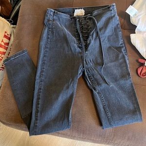 Free People Lace Up Jeans